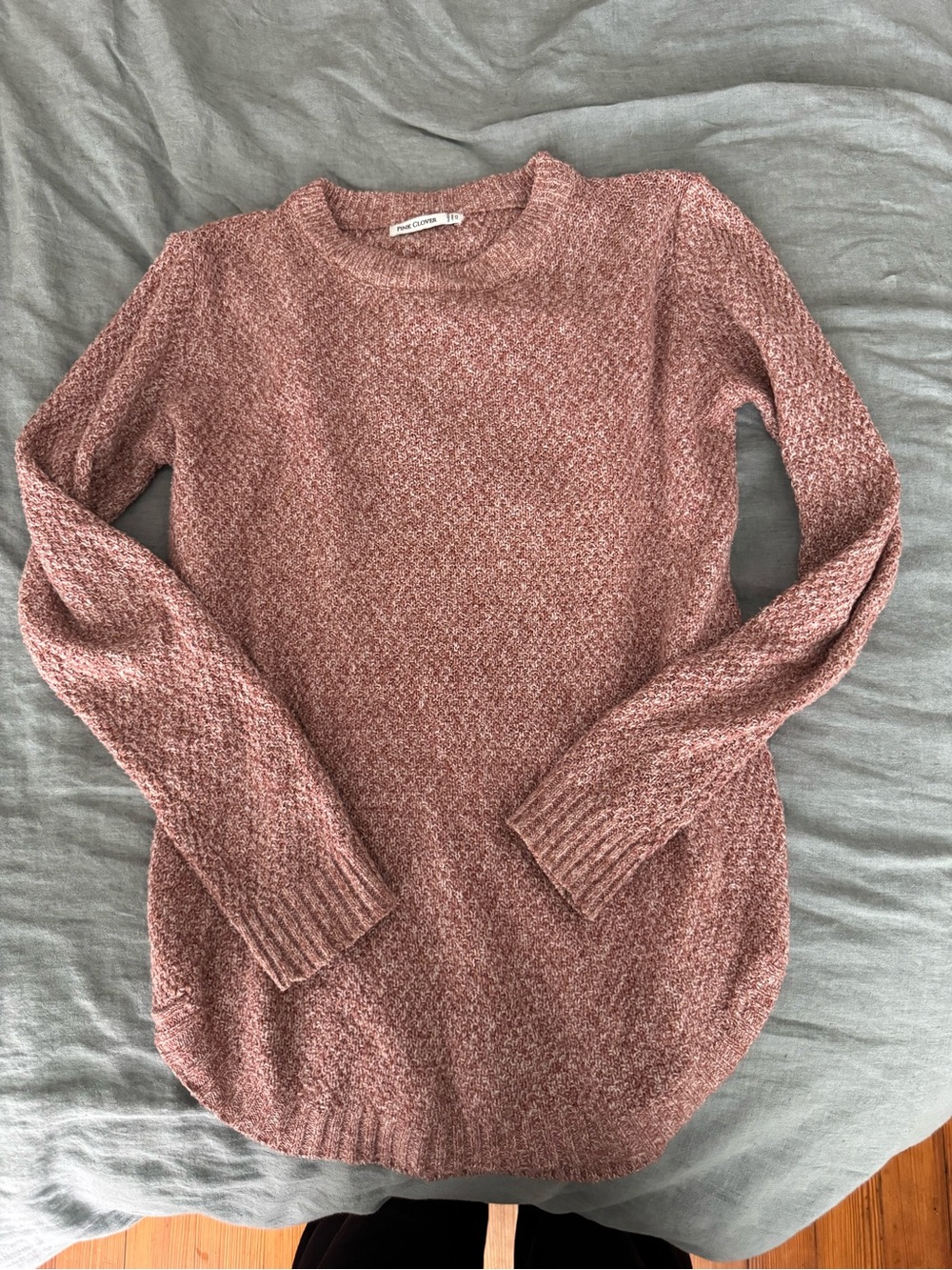 Pink Clover Dusty Rose Crewneck Chenille Sweater